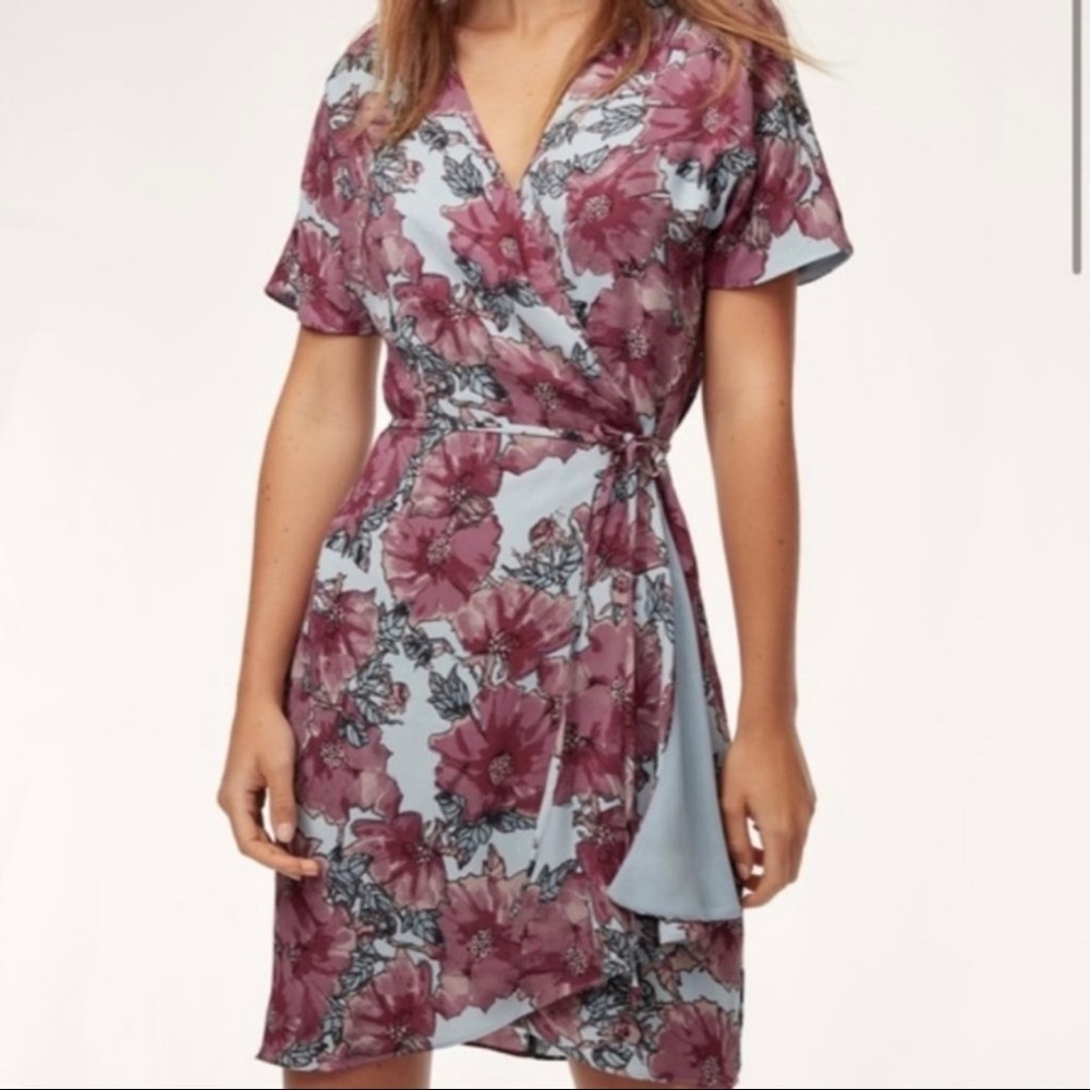 Aritzia Babaton Floral Wrap Dress Small